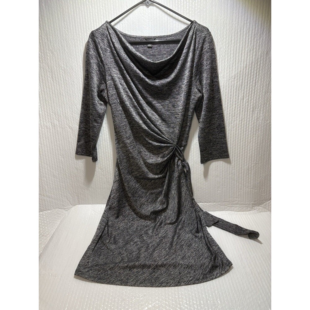Ann Taylor Women's Black Gray Dress Belt Ties at Side Size M